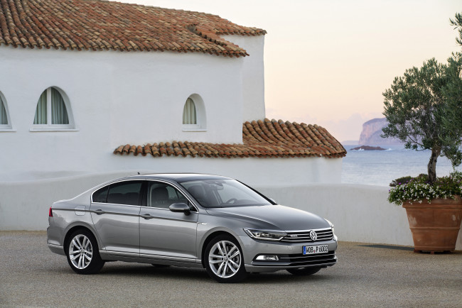 Обои картинки фото автомобили, volkswagen, серый, 2014г, b8, passat, 4-, motion