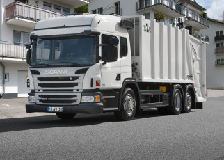 Картинка автомобили мусоровозы p320 rolloffcon scania