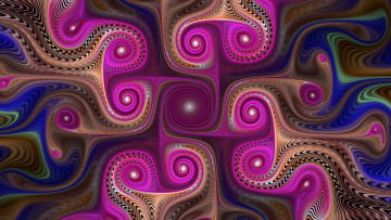 Картинка 3д+графика фракталы+ fractal цвета фон узор