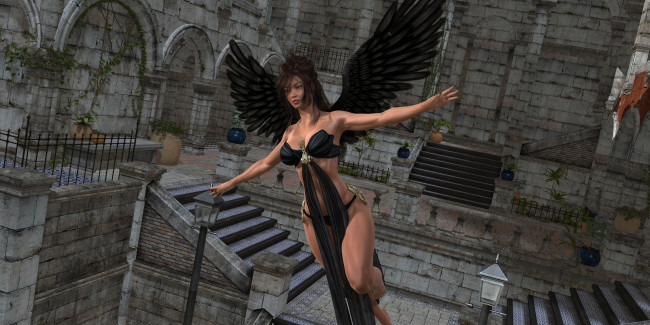 Обои картинки фото 3д графика, ангел , angel, девушка, взгляд, фон, ангел