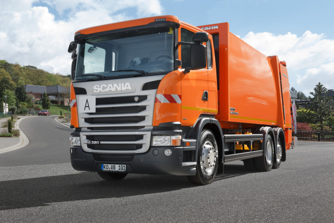 Обои картинки фото автомобили, мусоровозы, scania, rolloffcon, streamline, g320