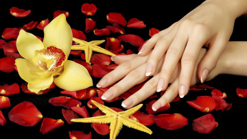 Картинка разное руки лепестки орхидея