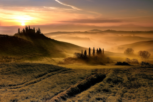 Обои картинки фото природа, восходы, закаты, простор