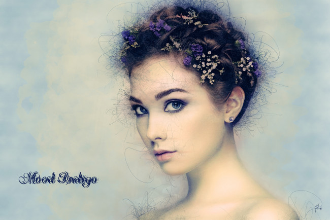 Обои картинки фото разное, компьютерный дизайн, прическа, лицо, взгляд, девушка