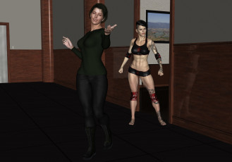 Картинка 3д+графика люди+ people девушки взгляд фон