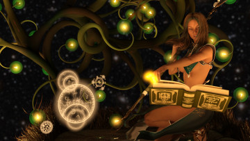 Картинка 3д+графика фантазия+ fantasy фон взгляд девушка