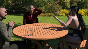 обоя 3д графика, люди , people, фон, взгляд, девушка