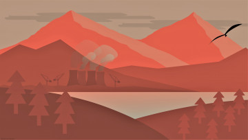 Картинка векторная+графика природа+ nature горы