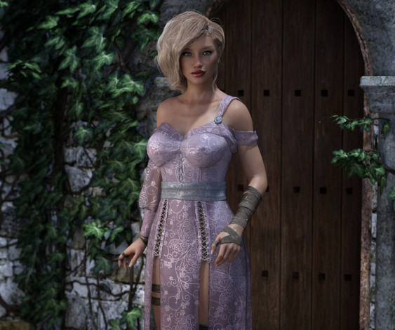 Обои картинки фото 3д графика, люди , people, фон, взгляд, девушка