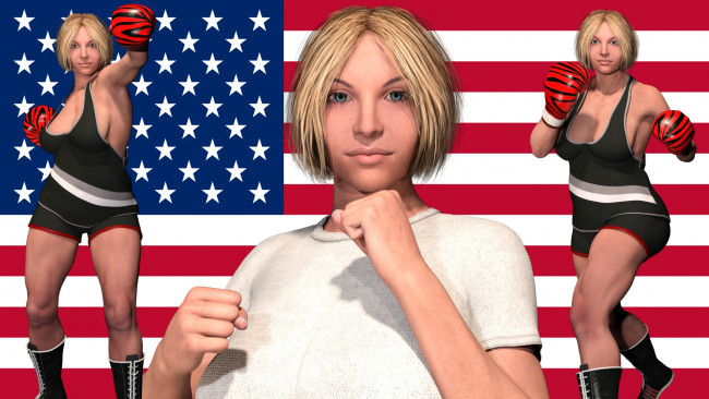 Обои картинки фото 3д графика, спорт , sport, девушка, взгляд, фон