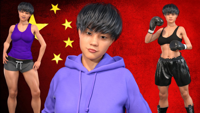 Обои картинки фото 3д графика, спорт , sport, фон, взгляд, девушка