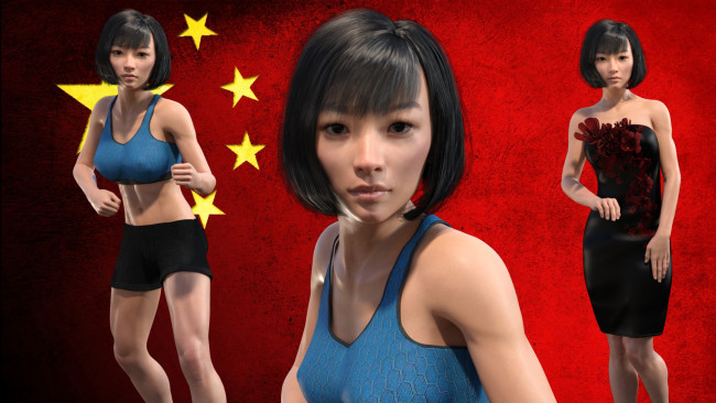 Обои картинки фото 3д графика, спорт , sport, фон, взгляд, девушка