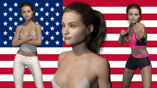 Обои картинки фото 3д графика, спорт , sport, фон, взгляд, девушка