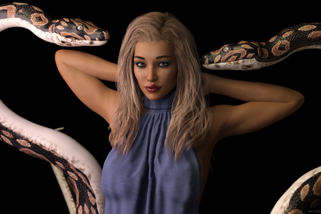 Обои картинки фото 3д графика, фантазия , fantasy, фон, взгляд, девушка