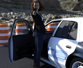 Картинка 3д+графика люди-авто мото+ people-+car+ +moto девушка взгляд фон