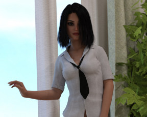 Картинка 3д+графика люди+ people фон взгляд девушка