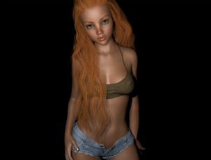 Картинка 3д+графика люди+ people девушка взгляд фон