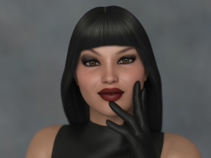 Картинка 3д+графика портрет+ portraits фон взгляд девушка