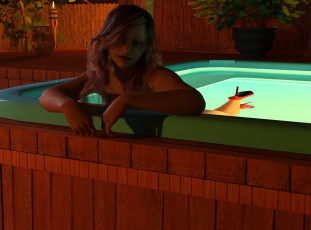 Картинка 3д+графика люди+ people фон взгляд девушка