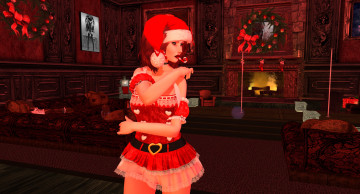 Картинка 3д+графика праздники+ holidays фон взгляд девушка