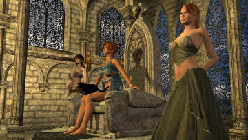 Картинка 3д+графика фантазия+ fantasy девушки взгляд фон