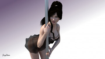 Картинка 3д+графика люди+ people взгляд фон девушка