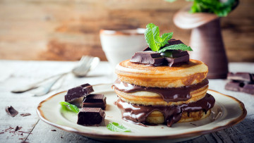 Картинка еда блины +оладьи мята шоколад оладьи