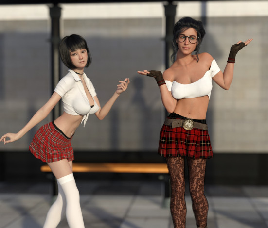 Обои картинки фото 3д графика, люди , people, фон, взгляд, девушки