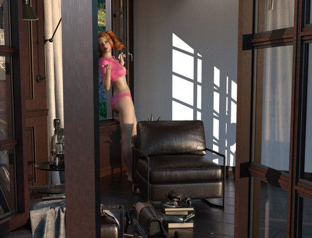 Обои картинки фото 3д графика, люди , people, фон, взгляд, девушка