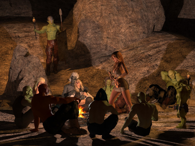 Обои картинки фото 3д графика, фантазия , fantasy, фон, взгляд, девушки