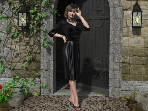 Обои картинки фото 3д графика, люди , people, фон, взгляд, девушка