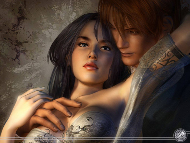 Обои картинки фото видео игры, a3,  age of sovereign , project a3, объятия, девушка, парень