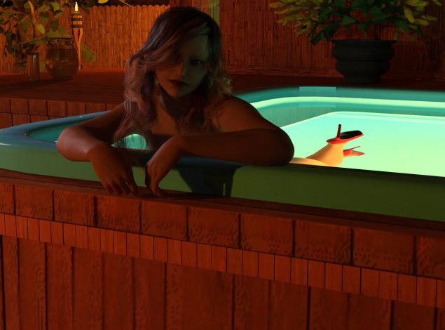 Обои картинки фото 3д графика, люди , people, фон, взгляд, девушка