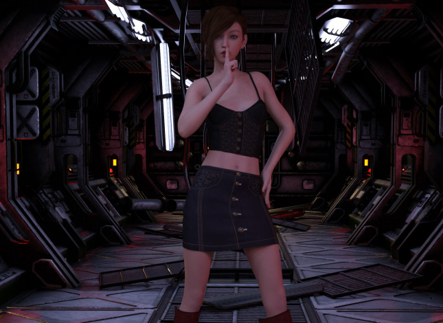 Обои картинки фото 3д графика, фантазия , fantasy, фон, взгляд, девушка