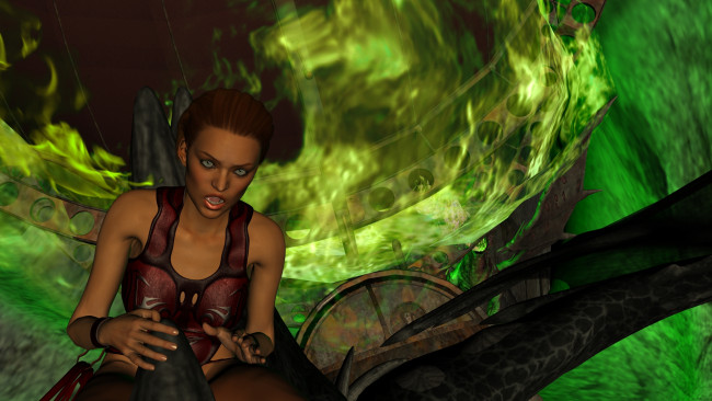 Обои картинки фото 3д графика, фантазия , fantasy, девушка, взгляд, фон