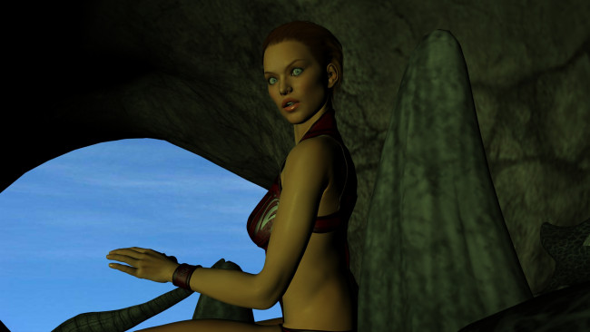 Обои картинки фото 3д графика, фантазия , fantasy, фон, взгляд, девушка