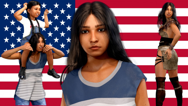 Обои картинки фото 3д графика, люди , people, фон, взгляд, девушка