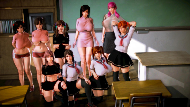 Обои картинки фото 3д графика, люди , people, фон, взгляд, девушки