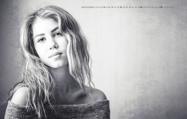 Обои картинки фото календари, компьютерный дизайн, девушка, взгляд, фон, женщина, calendar, 2019