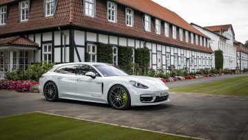 Картинка автомобили porsche белый panamera 4s e-hybrid sport turismo sportdesign package 2020 тюнинг гибрид порше