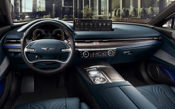 Картинка автомобили спидометры торпедо genesis g80 4k салон 2020 года kr-spec rg3 приборная панель корейские