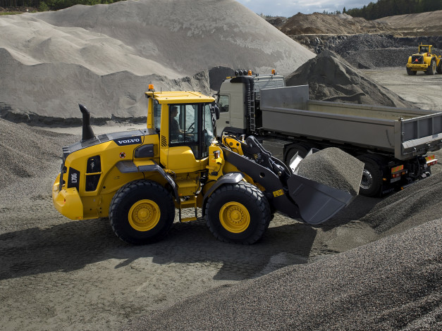 Обои картинки фото техника, фронтальные погрузчики, volvo