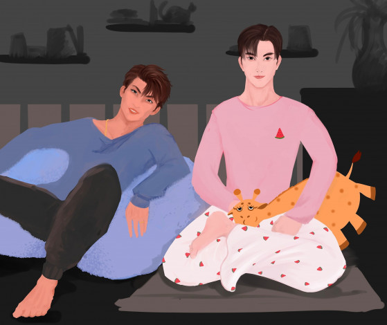 Обои картинки фото сюэ ян и сяо синчень, аниме, mo dao zu shi, сюэ, ян, сяо, синчень, жираф