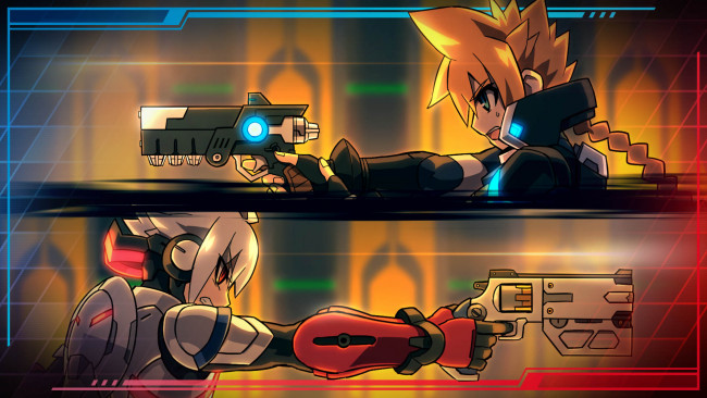 Обои картинки фото аниме, azure striker gunvolt, azure, striker, gunvolt, 2