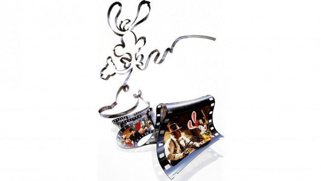 Обои картинки фото кино фильмы, -unknown , другое, кролик, роджер, белый, фон, кинопленка, фильмы, джессика, раббит, кадры, из, фильма, простой, jessica, rabbit