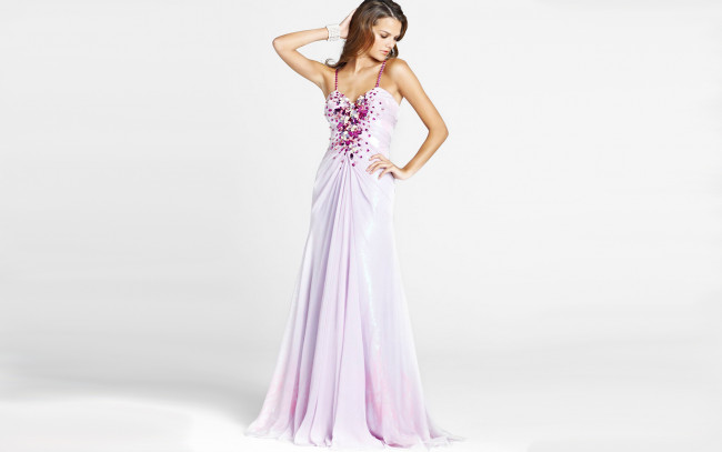 Обои картинки фото девушки, - брюнетки,  шатенки, шатенка, платье