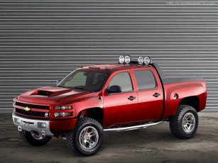 Картинка sema 2006 dale earnhardt big red chevrolet silverado автомобили custom pick up