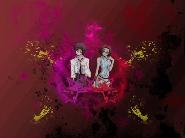 Обои картинки фото lelouch&kallen, аниме, code, geass
