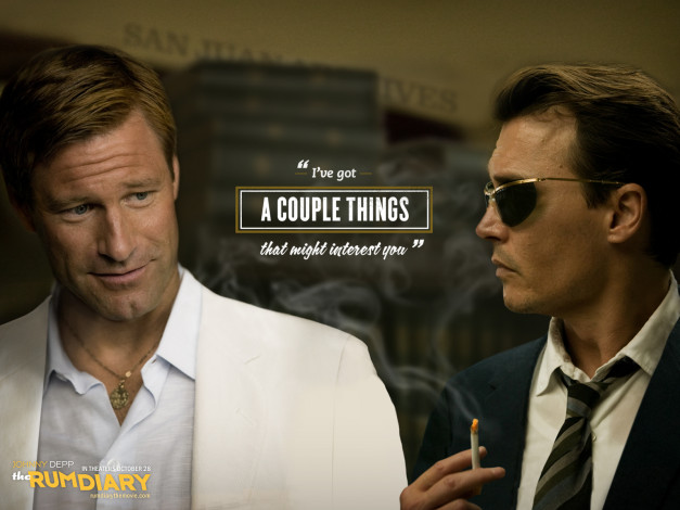 Обои картинки фото rum, diary, кино, фильмы, the, темные, очки, сигарета