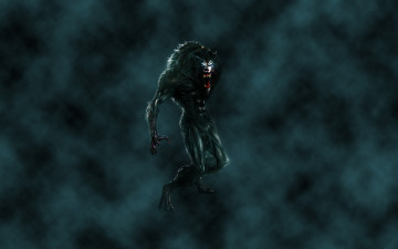 Картинка оборотень фэнтези существа вервольф волк синий